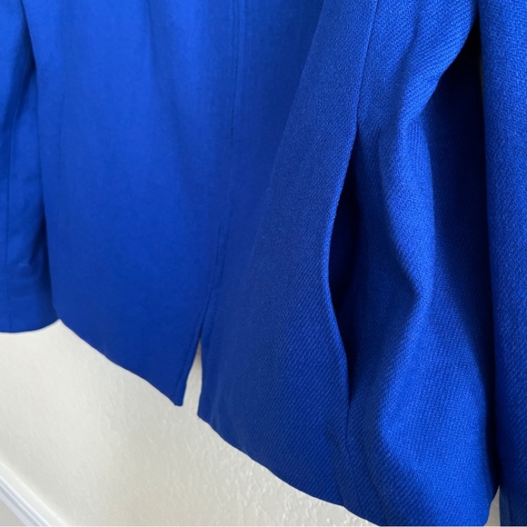 Dressbarn Wool Vintage Blazer Blue Zip Up Lined Career Long Sleeve Chic Size 6 - Picture 9 of 12